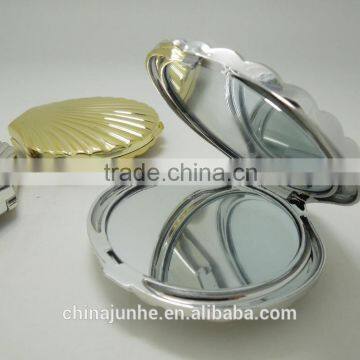 custom color shell-shape cosmetic mirror plastic pocket mirror