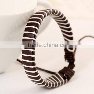 2016 Handmade Rope Bangle Cow Leather Bracelet For Couples photo-3