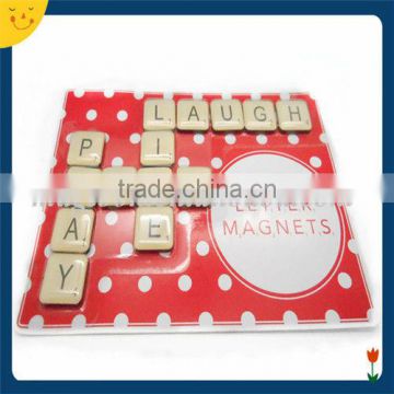 Special packing words printing square epoxy fridge magnet