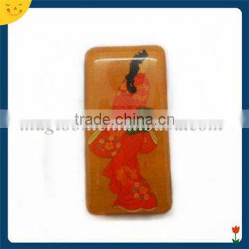 Custom beautiful Japanese woman rectangle epoxy fridge magnet