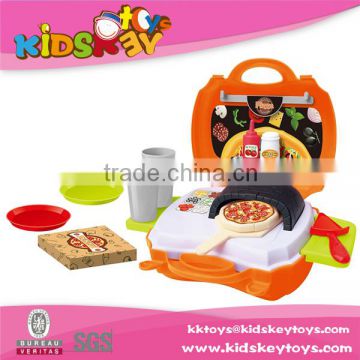 Hot product!!pizza toy tool box pretend play cooking game girls pizza toy kitchen set toy