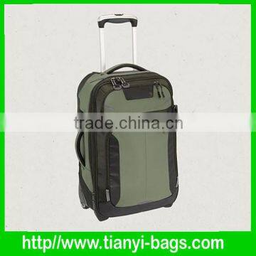 Olive wheeled carry-on travel luggage bag