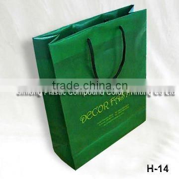 HDPE shopping plastic carrier bag with rope handle