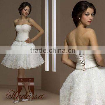 French designe Mini / Short Wedding Dress / Gown Crystal Beading