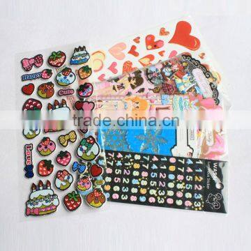 kids cute puffy stickers/promotional gift room decoration 3D puffy sticker