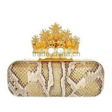 Diamond Crown clutch evening party bag , leather evening bags women 2017 EV1069