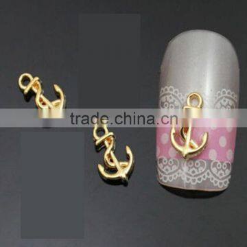 2016 New 3D Nail Manicure Decor Golden Metal Ship Anchor Design DIY Nail Decoration Tools For Manicure Tools photo-2