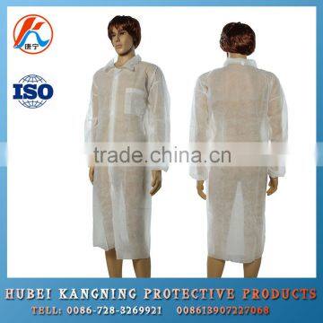 disposable non woven white lab coat designs with elastic cuff