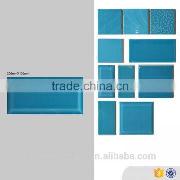 10x20mm sizes blue tile, kitchen glazed interior decorative wall tile foshan factory