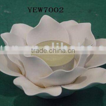 ceramic flower,porcelain flower candle holder by electroplating