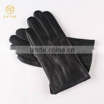 Hot sale fashion cheap black sheepskin mens leather gloves