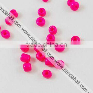 6/0 Glass Seed Beads, Opaque Colours, 4~5mm in diameter, about 4500pcs/bag(SEED-S003-K24)