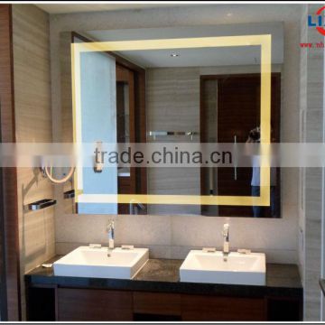 5mm silver hotel led mirror with aluminum frame