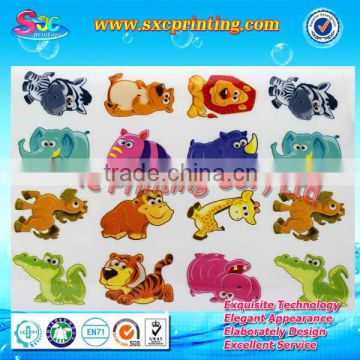 2014 hot sales kids cartoon stickers, kids room decoration 3d stickers, kids stickers