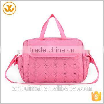 China multifunction large capacity mommy bag baby diaper leather handbag