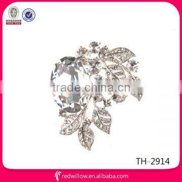 Large Diamond Shape Silver Rhinestone Brooch for wedding invitation