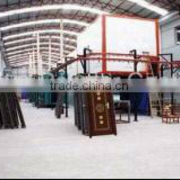 Exterior door powder coating line