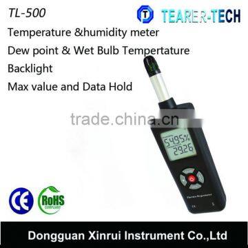 2015 Multi-function portable Digital Humidity & Temperature Meter, Thermometer & Hygrometer with Wet Bulb / Dew Point TL-500