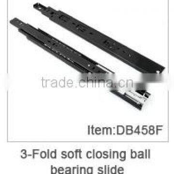 Temax 3-fold soft closing double spring ball bearing slide