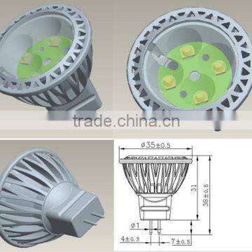 hot sale mr11 g4 led 12v 3w spotlight 35mm