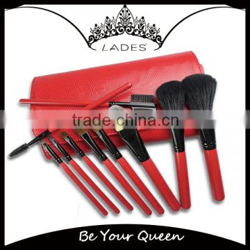 10pcs Fiber Hair China Red Makeup Brushes Set