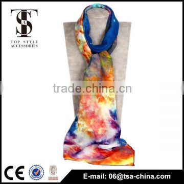 Lady beautiful flora printed 100% silk scarf