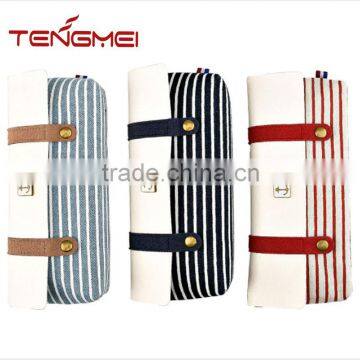 2016 hot sale stripe canvas pencil case