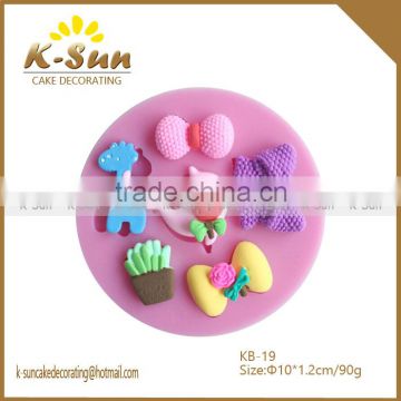 K-sun silicone chocolate baking mold Giraffe Bowknot potted plants fondant decorations tools