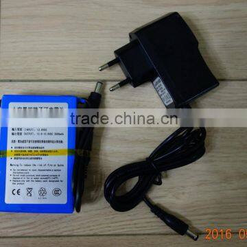 Portable 12V DC 3000mAh Rechargeable Li-ion Battery