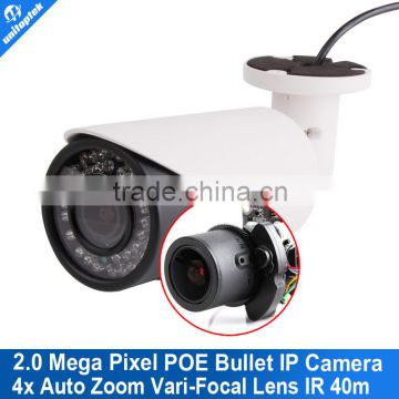 4x Zoom Auto Iris Varifocal Motorized Lens IR 40m Outdoor 2MP Varifocal Camera With POE support P2P View