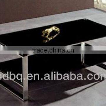 Foshan factory price modern office table design/tempered glass coffee table/glass tea desk PT-T002