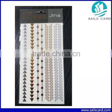 New Fashion Waterproof Gold & Silve Mixed Temporary Tattoo Sticker