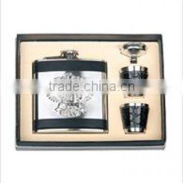 stainless steel hip flask set