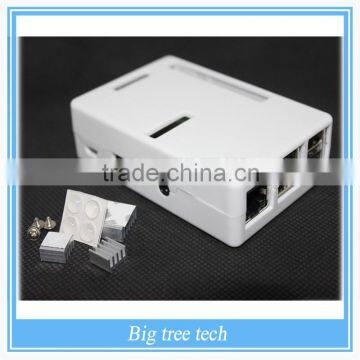 Latest 100% Pi Box ABS Plastic White case for Raspberry Pi model b plus & Raspberry Pi 2 + 3 pcs pure aluminum heat sink B301W