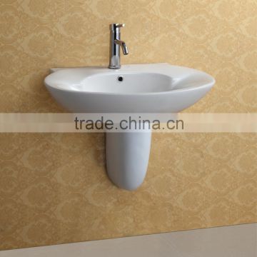 Round White Ceramic Pedestal Sink