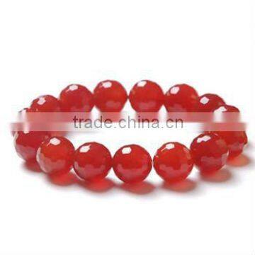 12mm nice round faceted red agate loose gemstone bracelet