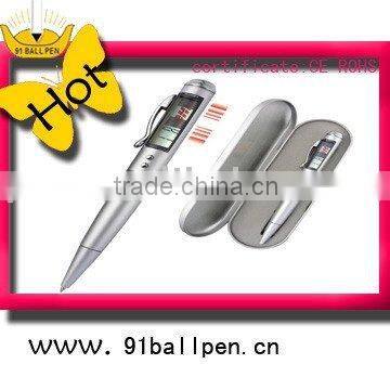 clock ballpen with calender,date,time,alarm clock