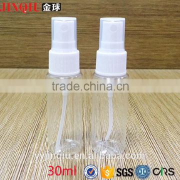 30ml clear dropper bottle (plastic) with black plastic spray top for fragrances e liquids