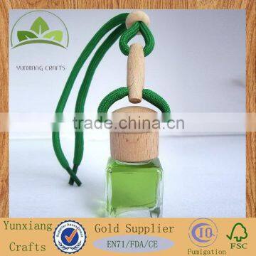 Hot Sale Glass Bottle Hanging Car Perfume With Wooden Cap,Car Air Freshener