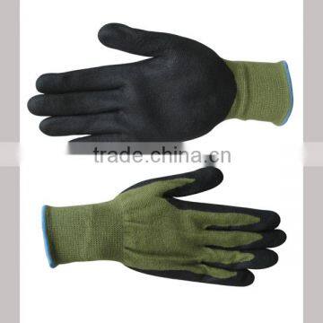 13G banboo fiber liner with good feeling foam nitrilie coated glove