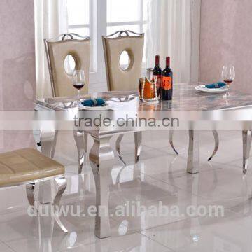 Factory High Quality 201 Stainless Steel Furniture Modern Dining Room Table Set