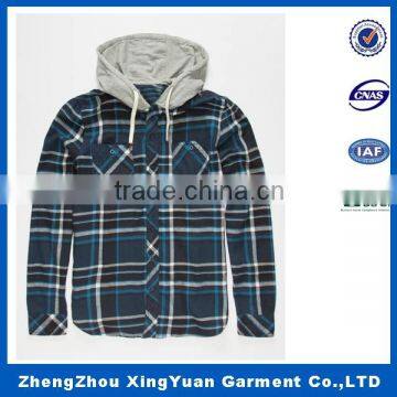 Custom Made New Design Cheap Plaid Flannel Shirt With Hood