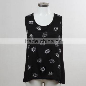 F5S15169 Fashion Black Tank Top for Women Manufacturer