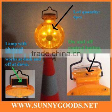 6pcs LED light control solar led warning light