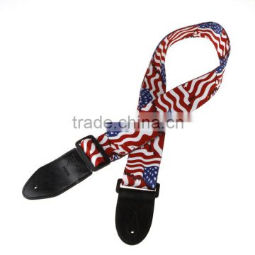 Adjustable Buckle Electric Guitar Acoustic Strap American Flag Print