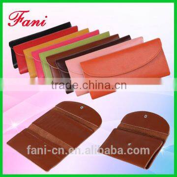 2015 factory wholesale genuine leather wallet with three fold design for ladies