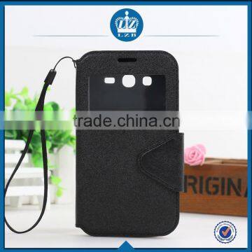 LZB Fashion color contrast series view windows flip cheap cell phone cover for LG L80 leather case