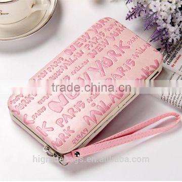 women metal frame wallet with cell phone pocket