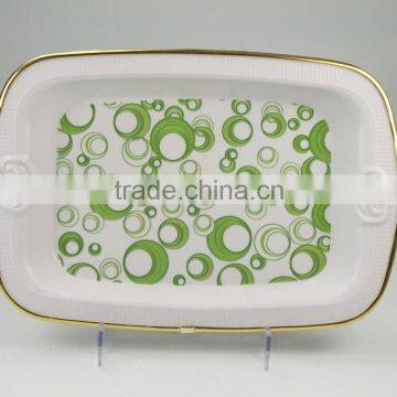 plastic green and round circle tray