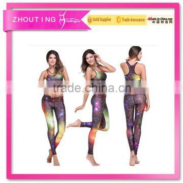 2016 hot sale new style Sky 3D digital printing yoga sports suits